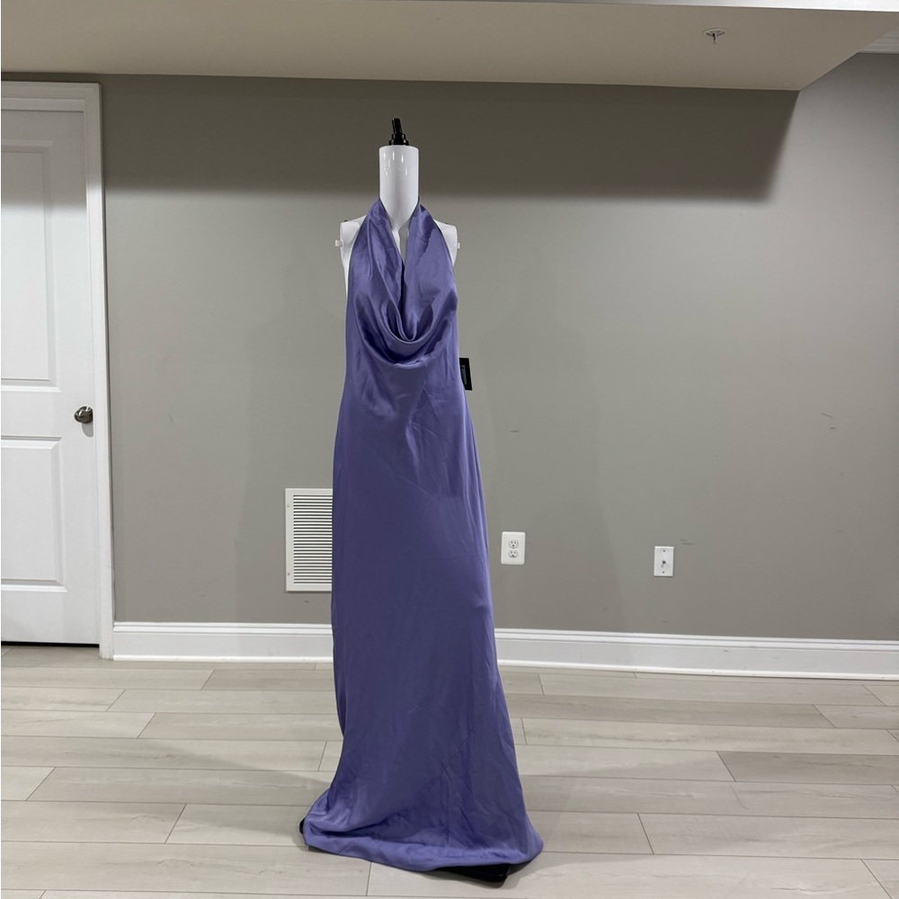$325 NORMA KAMALI
Women's Bias-cut Satin Halter Gown In Lilac size Xl - Picture 3 of 8